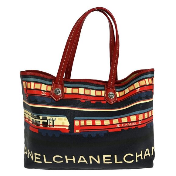 Chanel Navy Red Central station Tote Bag XX50066 - Picture 1 of 10